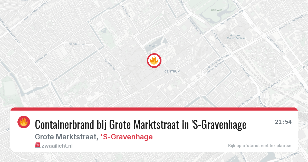 Containerbrand bij Grote Marktstraat in 'S-Gravenhage — 30 jun 2026