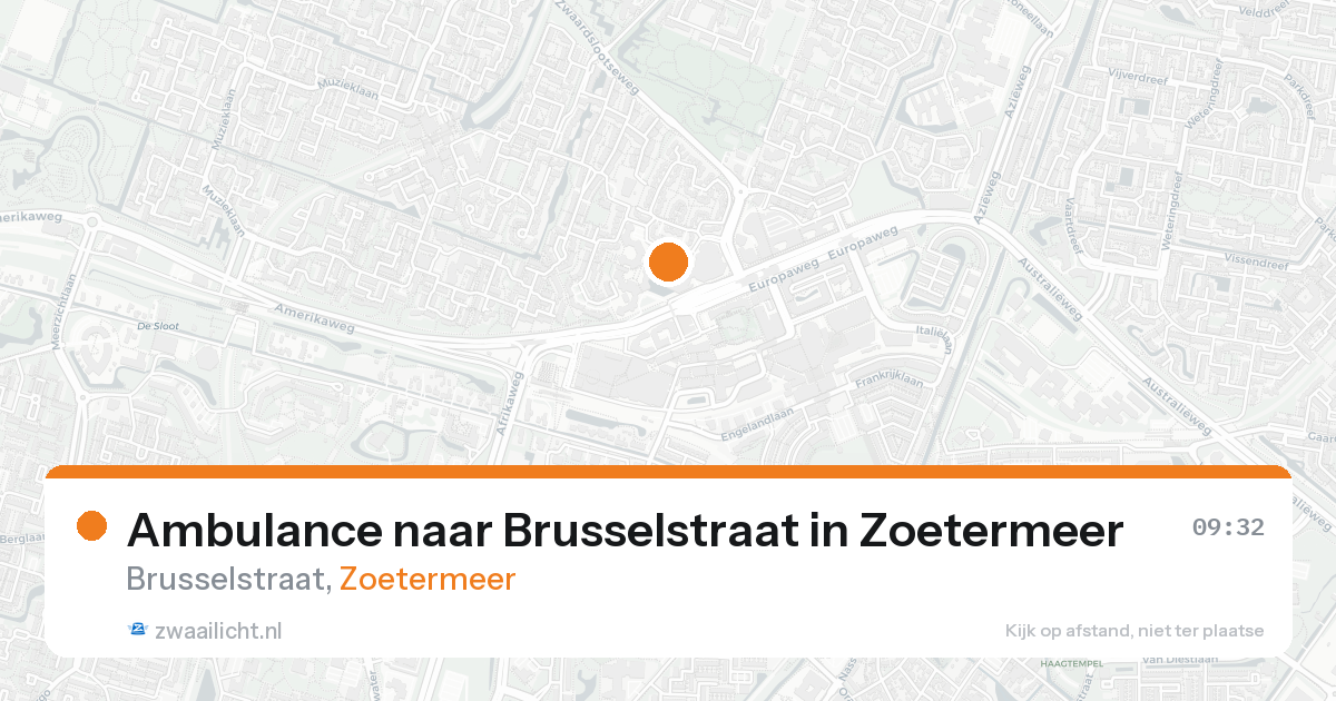 Ambulance naar Brusselstraat in Zoetermeer — 17 aug 2026
