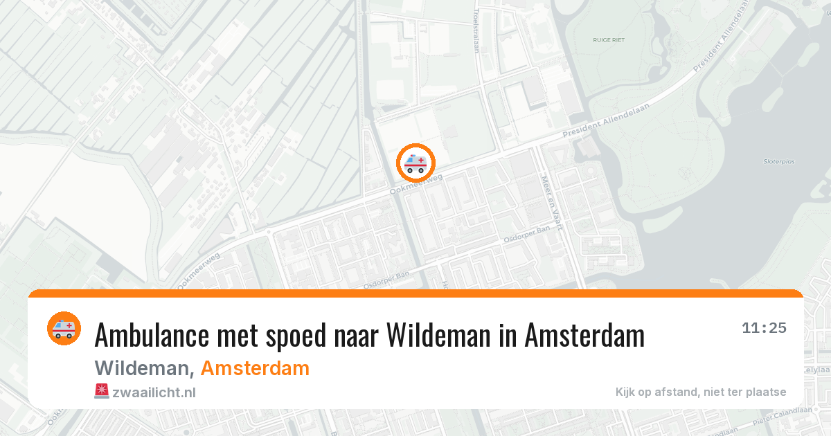 Ambulance met spoed naar Wildeman in Amsterdam — 23 jun 2026