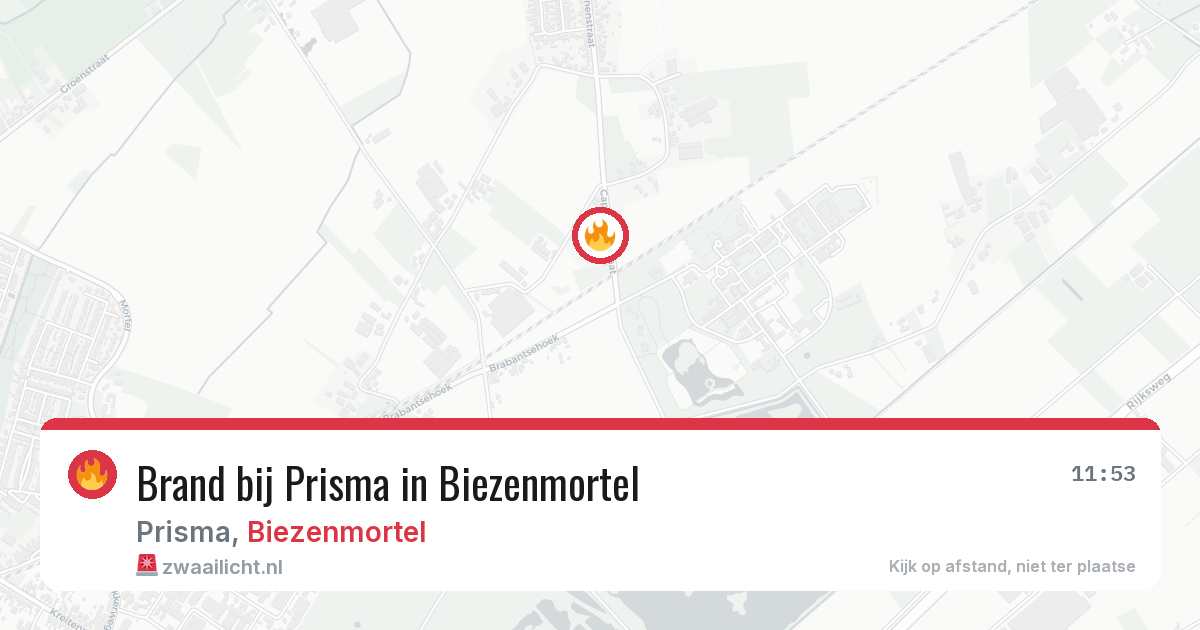 Brand bij Prisma in Biezenmortel — 24 apr 2026