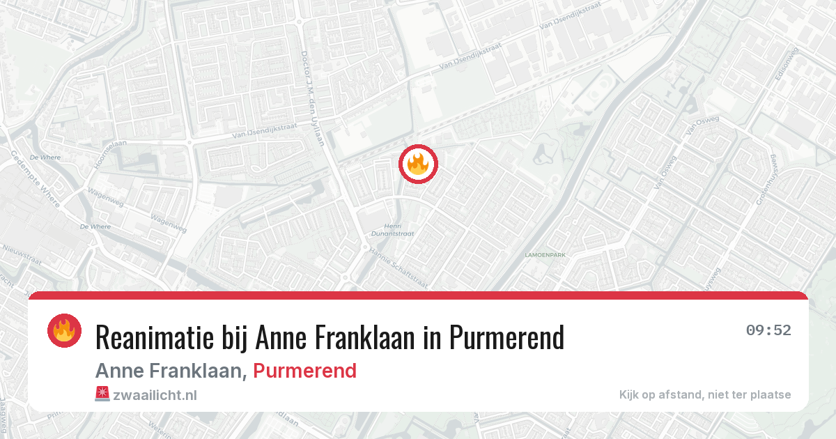 Reanimatie bij Anne Franklaan in Purmerend — 13 aug 2026