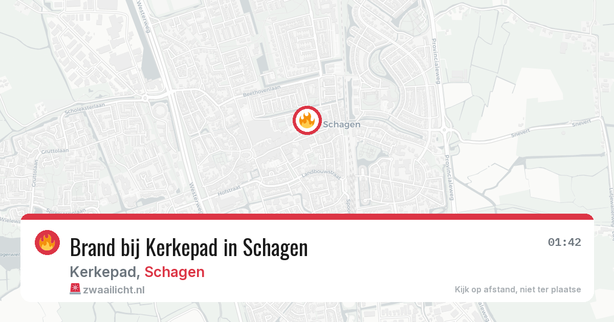 Brand bij Kerkepad in Schagen — 16 mei 2026