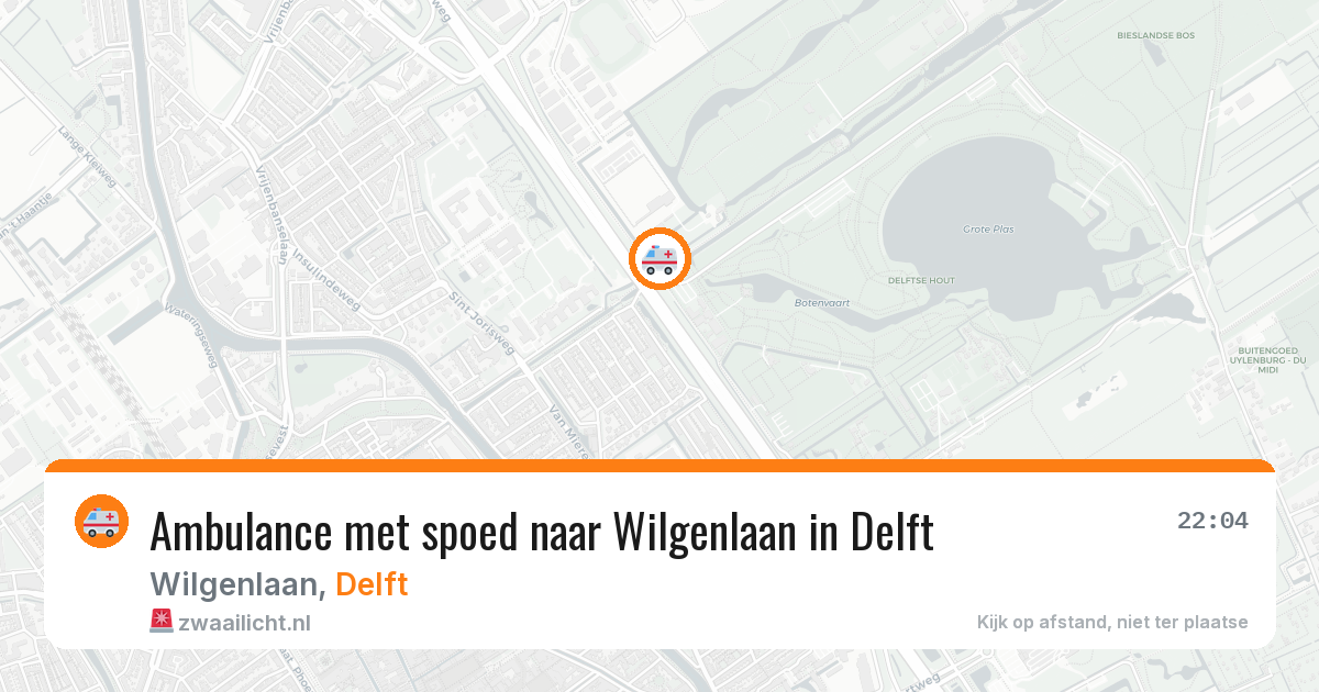 Ambulance met spoed naar Wilgenlaan in Delft — 15 jun 2026