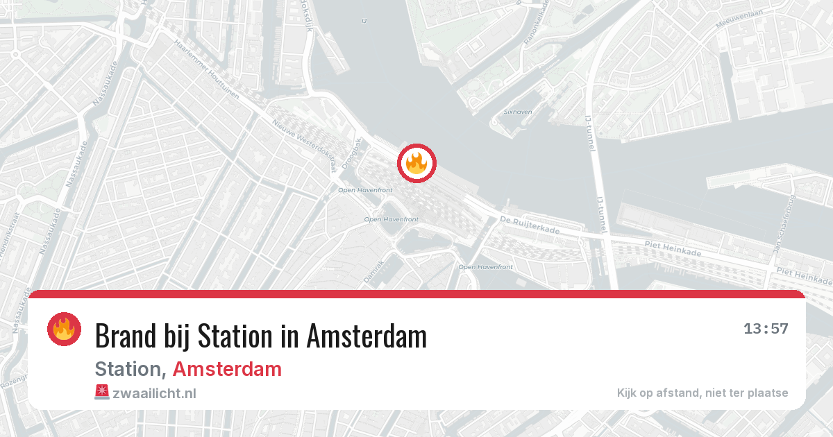 Brand bij Station in Amsterdam — 14 aug 2026