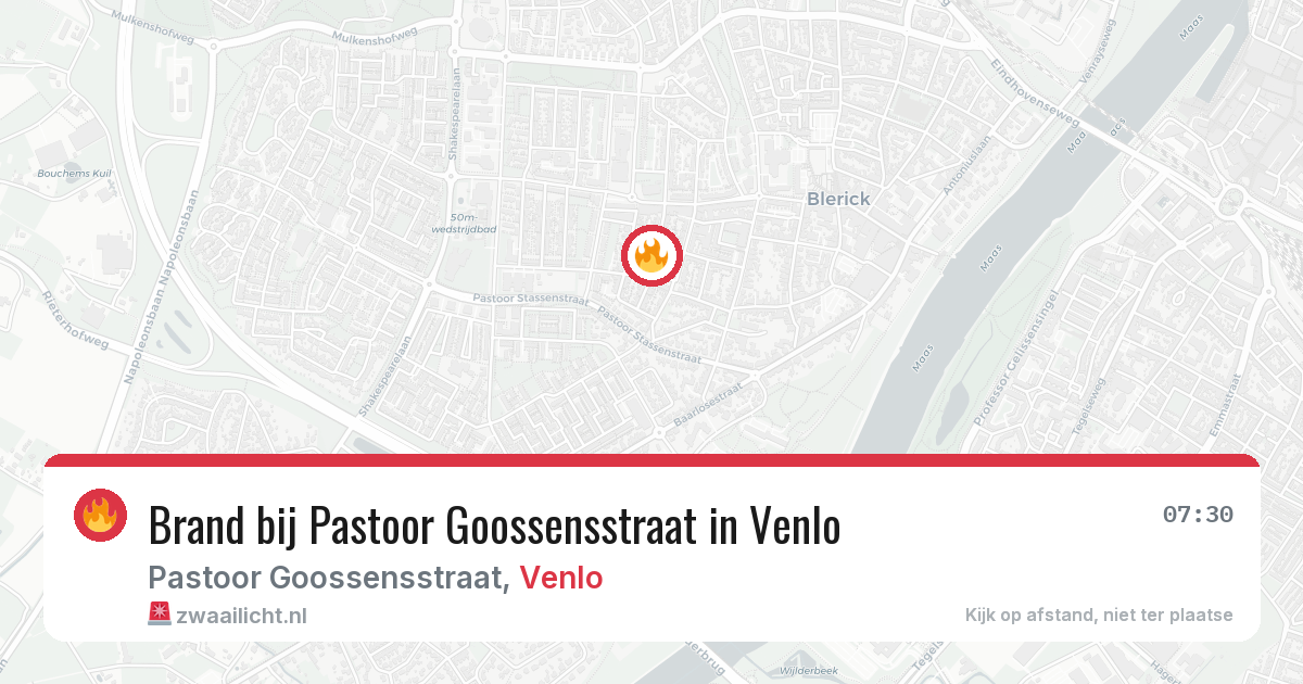 Brand bij Pastoor Goossensstraat in Venlo — 16 jun 2026