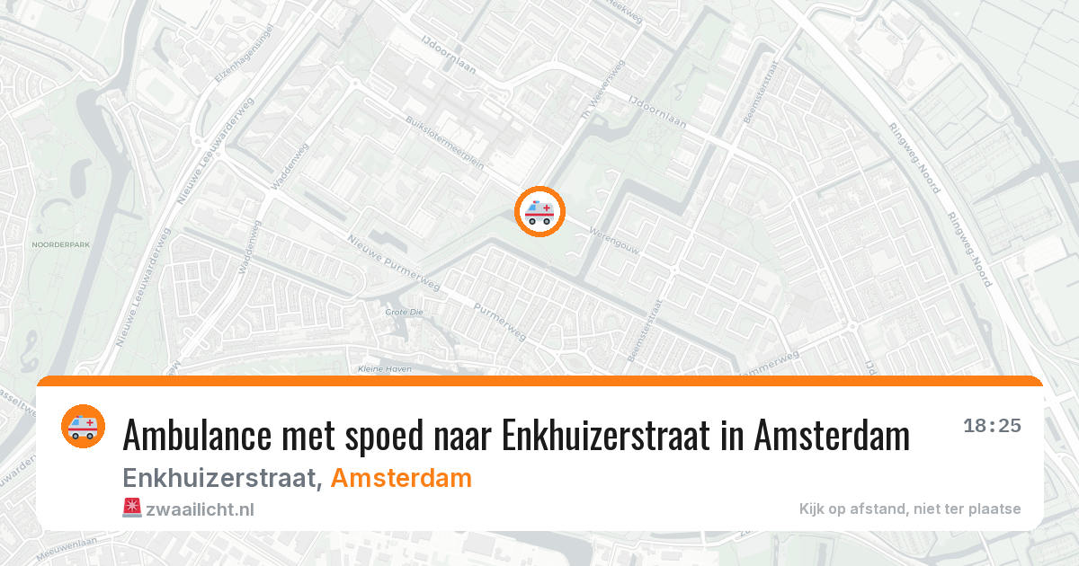 Ambulance met spoed naar Enkhuizerstraat in Amsterdam — 31 jul 2026