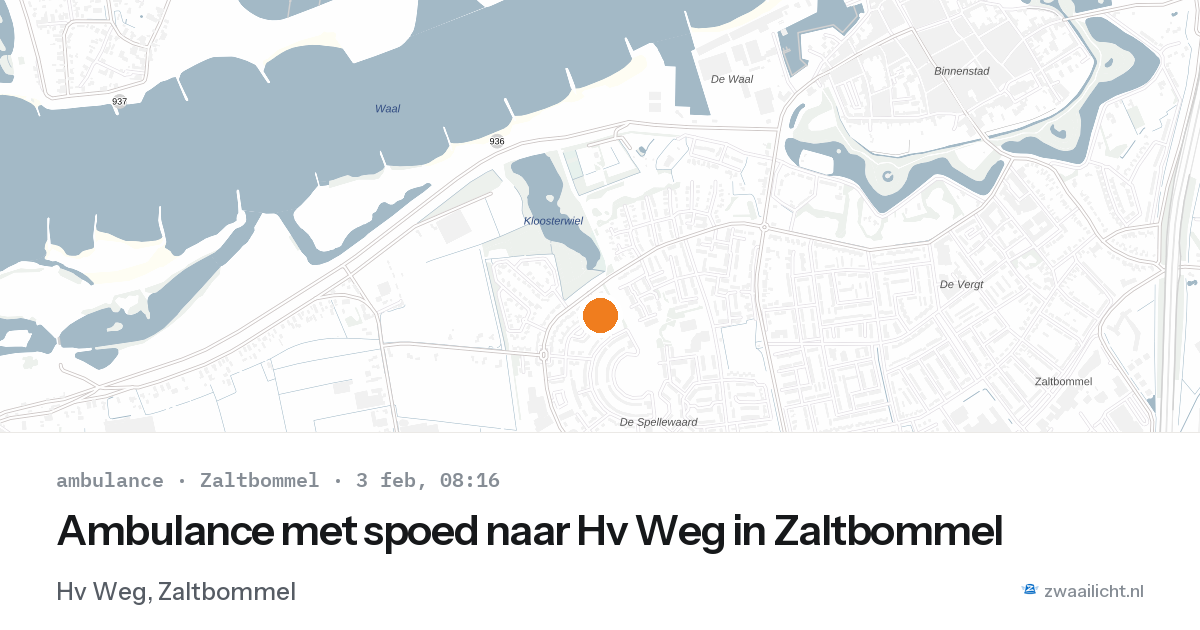 Ambulance met spoed naar Hv Weg in Zaltbommel — 3 feb 2026