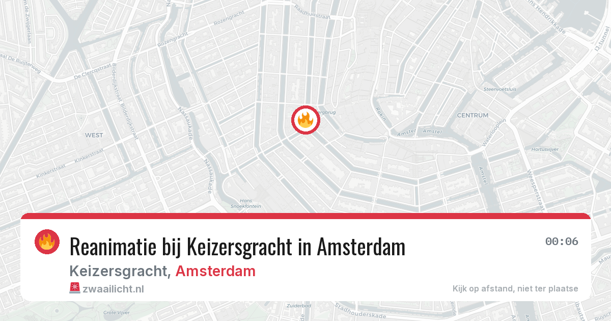 Reanimatie bij Keizersgracht in Amsterdam — 15 mrt 2026