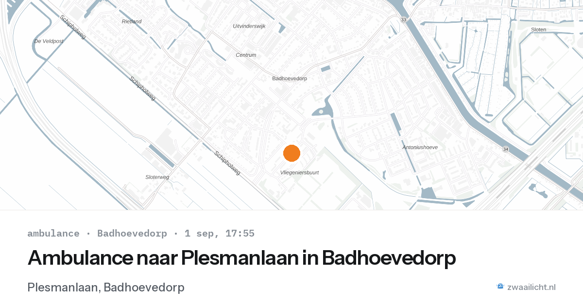 Ambulance naar Plesmanlaan in Badhoevedorp — 1 sep 2026