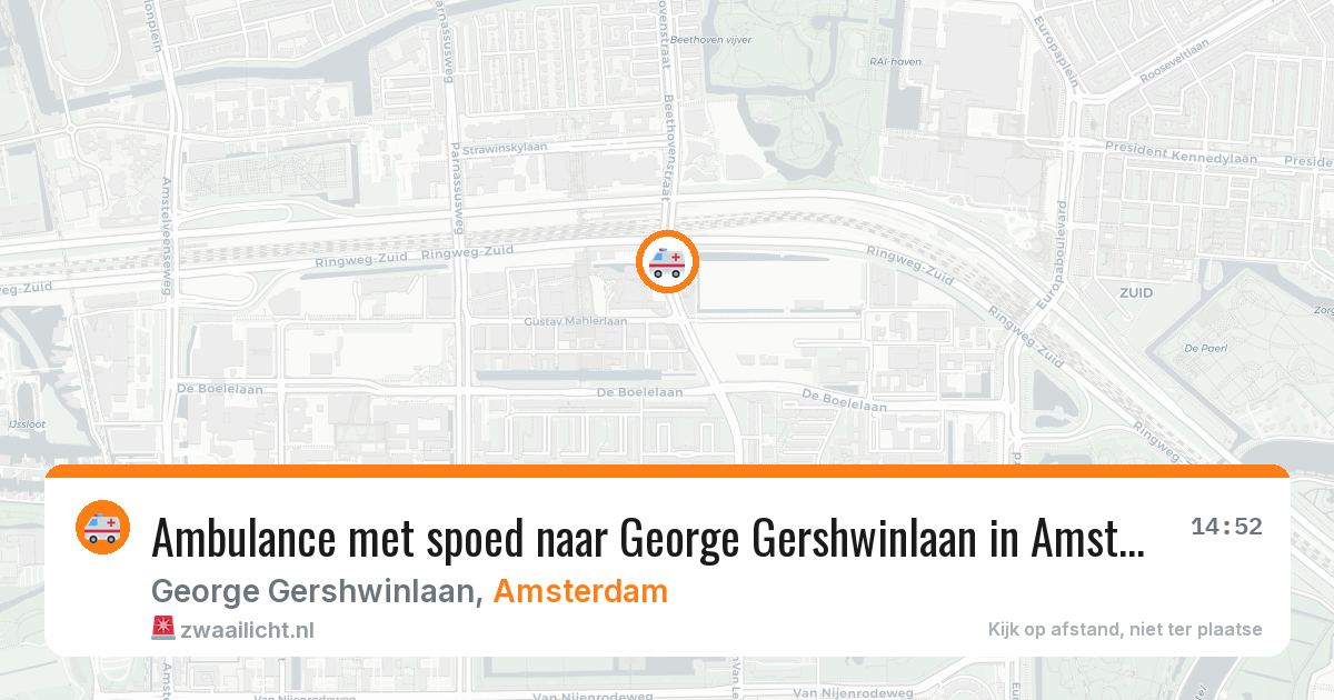 Ambulance met spoed naar George Gershwinlaan in Amsterdam — 17 mei 2026