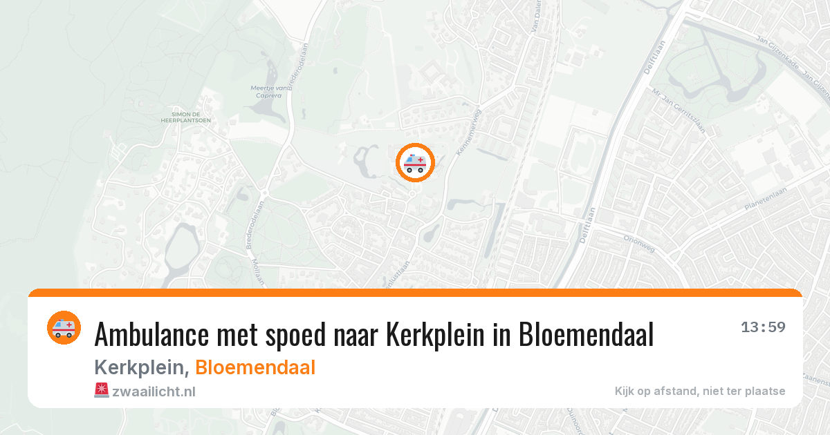 Ambulance met spoed naar Kerkplein in Bloemendaal — 8 aug 2026