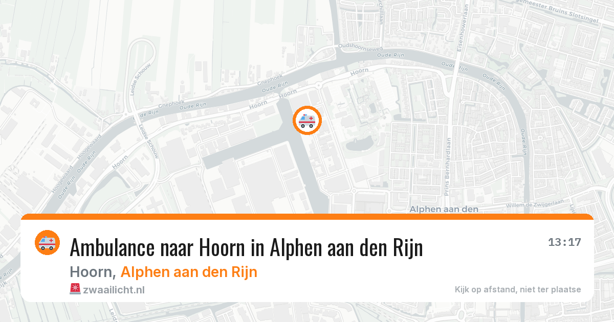Ambulance naar Hoorn in Alphen aan den Rijn — 9 aug 2026