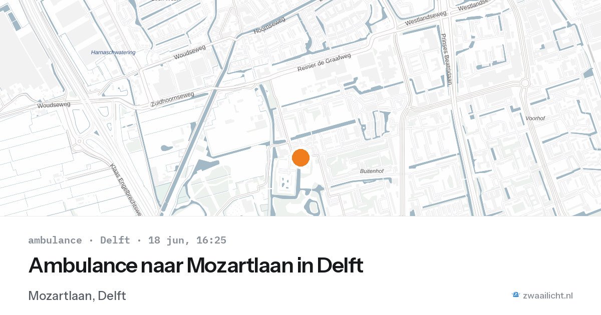Ambulance naar Mozartlaan in Delft — 18 jun 2026