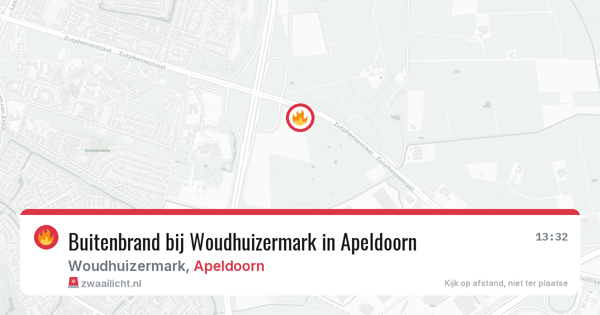 Buitenbrand bij Woudhuizermark in Apeldoorn — 21 mrt 2026