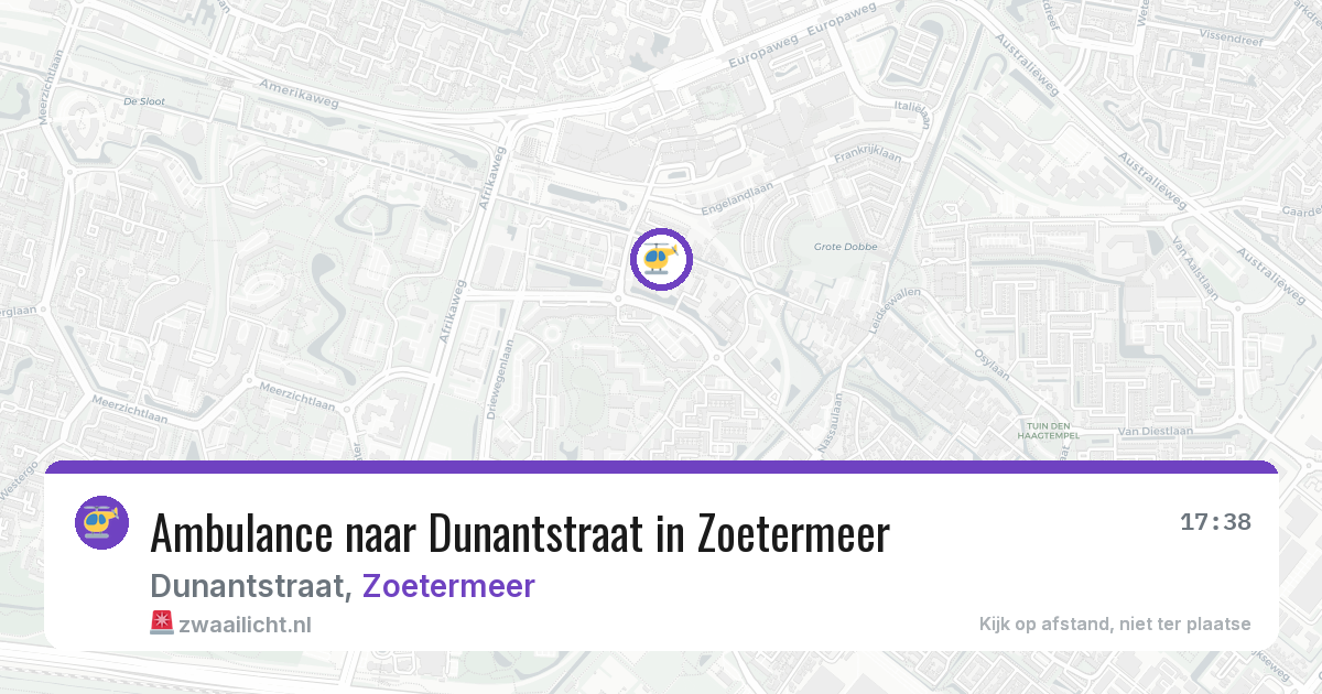 Ambulance naar Dunantstraat in Zoetermeer — 30 jul 2026
