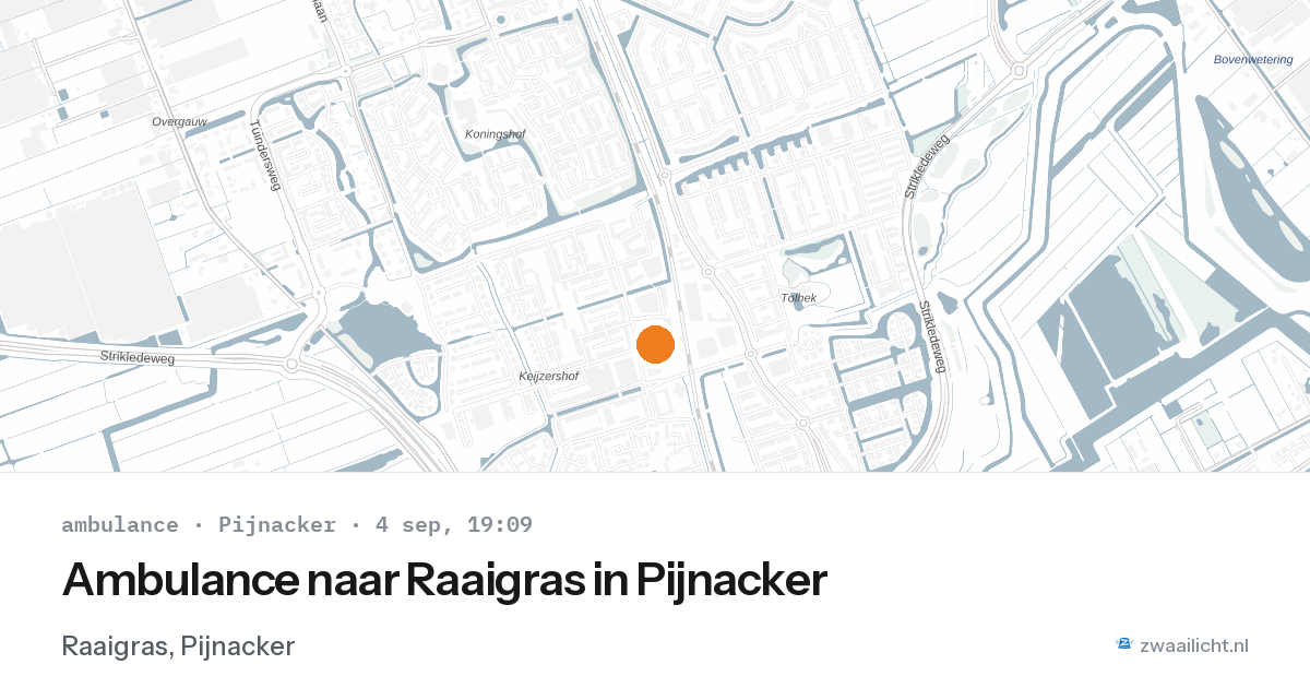 Ambulance naar Raaigras in Pijnacker — 4 sep 2026