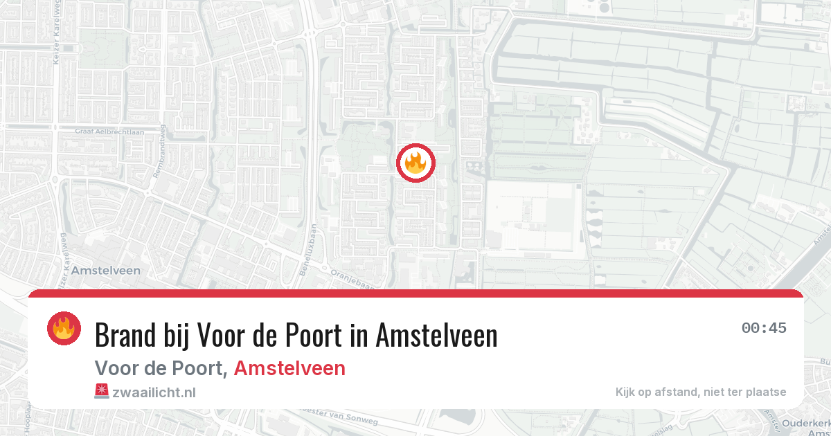 Brand bij Voor de Poort in Amstelveen — 8 mei 2026