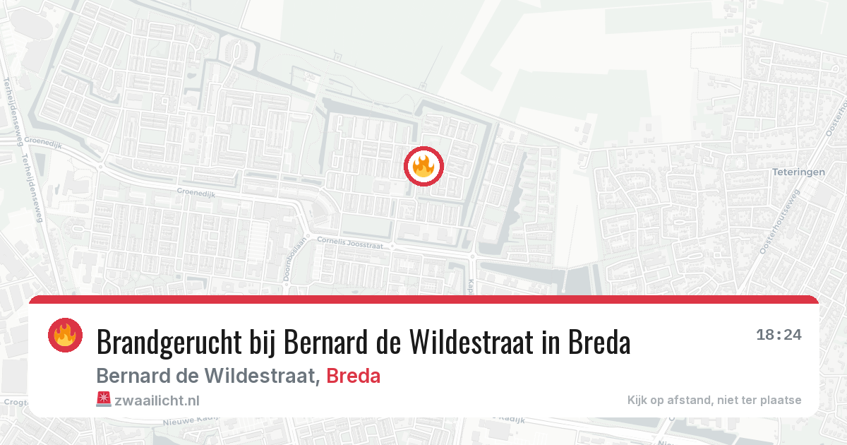 Brandgerucht bij Bernard de Wildestraat in Breda — 2 jun 2026