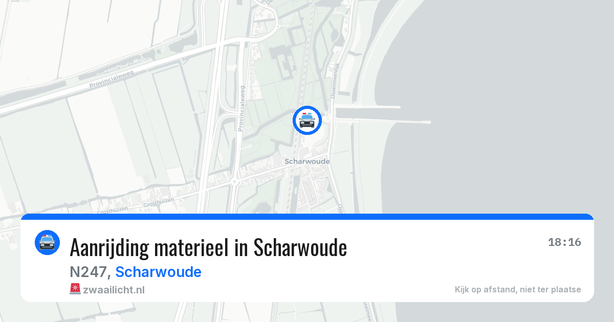 Aanrijding materieel in Scharwoude — 24 jun 2026
