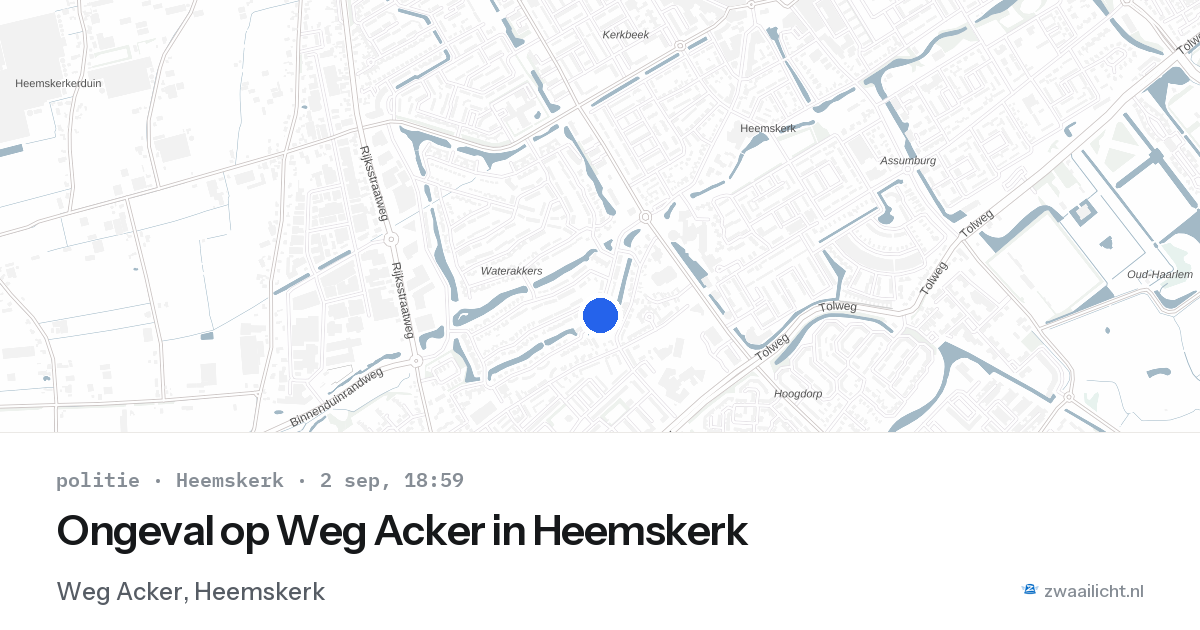 Ongeval op Weg Acker in Heemskerk — 2 sep 2026