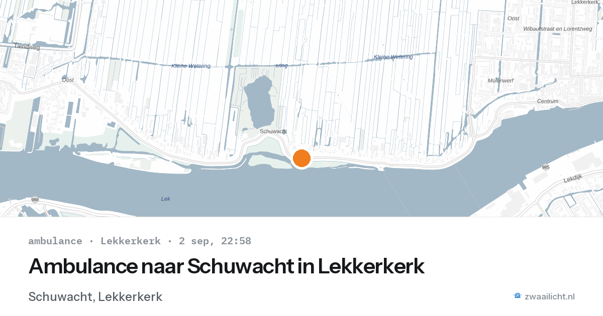 Ambulance naar Schuwacht in Lekkerkerk — 2 sep 2026