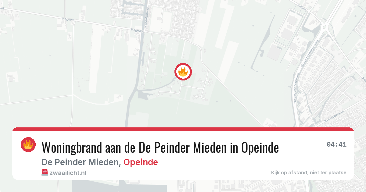 Woningbrand aan de De Peinder Mieden in Opeinde — 27 jun 2026