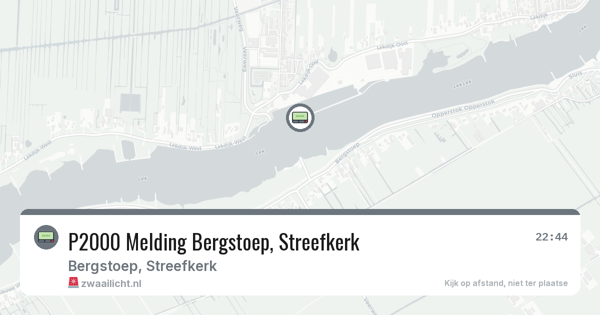 P2000 Melding Bergstoep, Streefkerk — 21 feb 2026