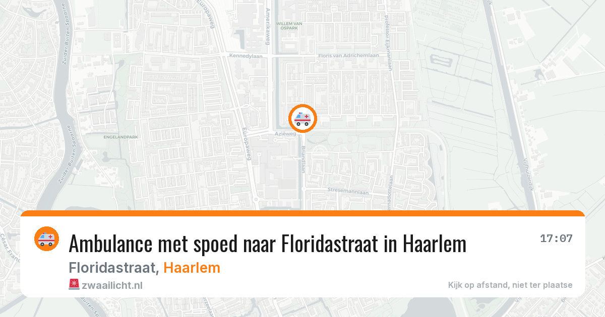 Ambulance met spoed naar Floridastraat in Haarlem — 15 jun 2026