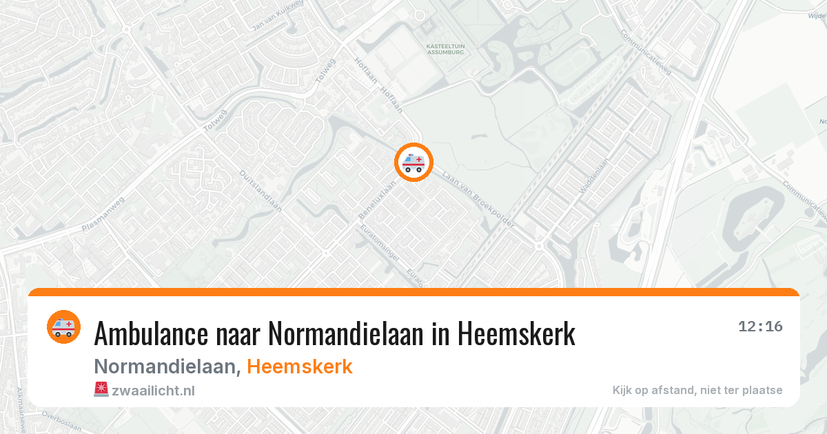 Ambulance naar Normandielaan in Heemskerk — 14 aug 2026