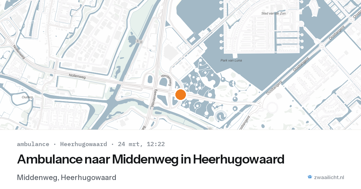Ambulance naar Middenweg in Heerhugowaard — 24 mrt 2026