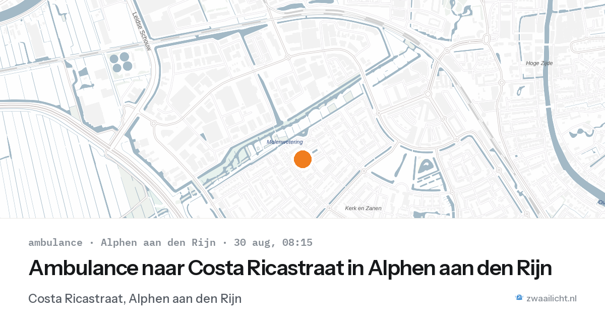 Ambulance naar Costa Ricastraat in Alphen aan den Rijn — 30 aug 2026