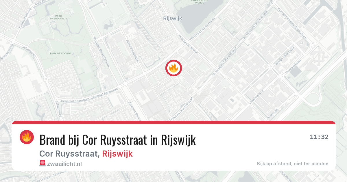 Brand bij Cor Ruysstraat in Rijswijk — 13 aug 2026
