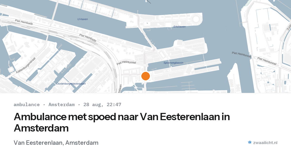Ambulance met spoed naar Van Eesterenlaan in Amsterdam — 28 aug 2026