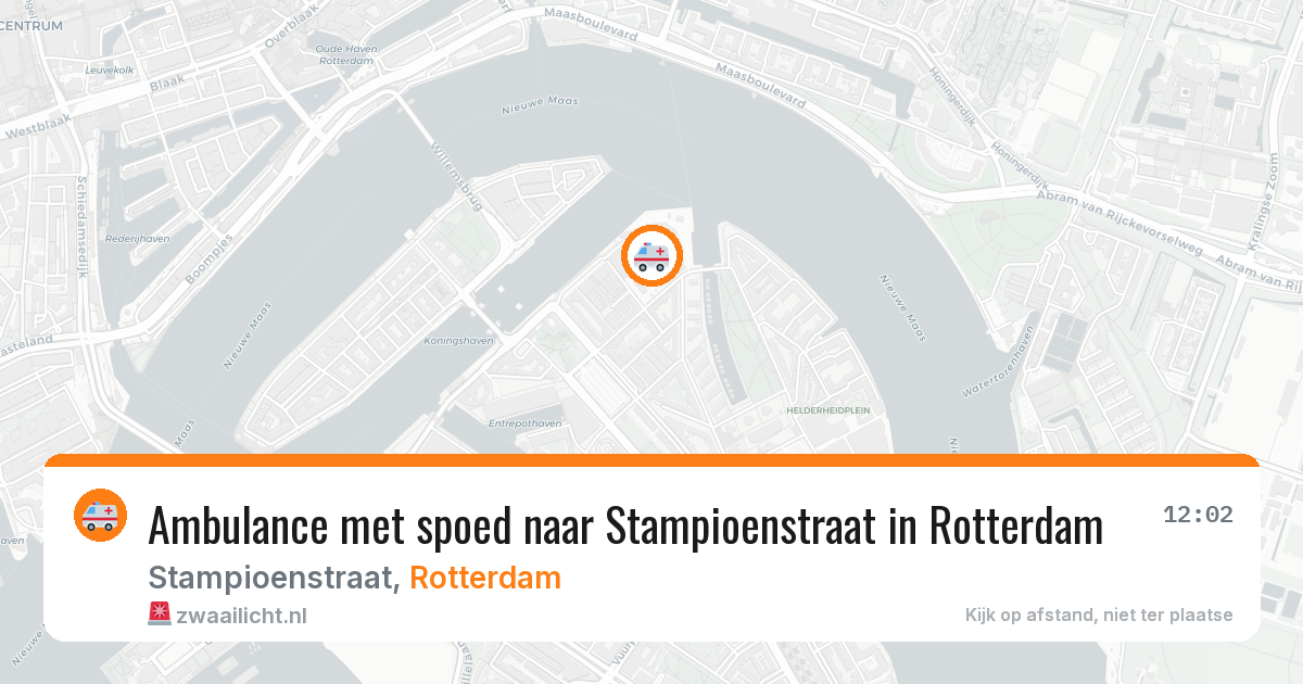 Ambulance met spoed naar Stampioenstraat in Rotterdam — 12 mei 2026