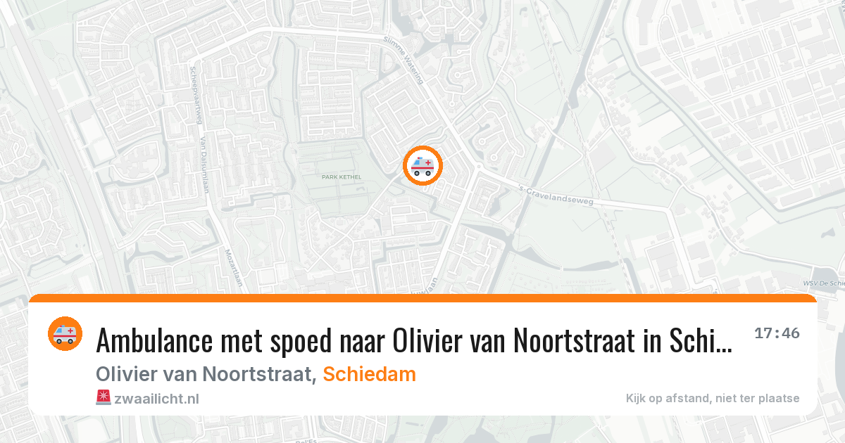 Ambulance met spoed naar Olivier van Noortstraat in Schiedam — 5 aug 2026