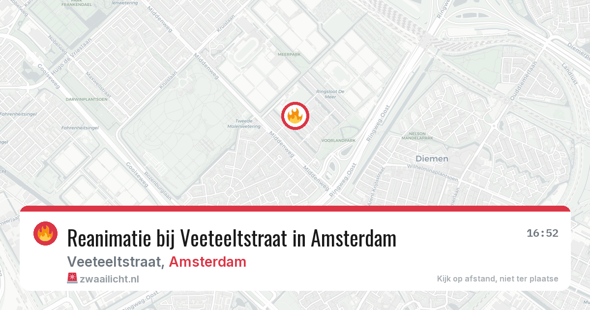 Reanimatie bij Veeteeltstraat in Amsterdam — 18 jun 2026