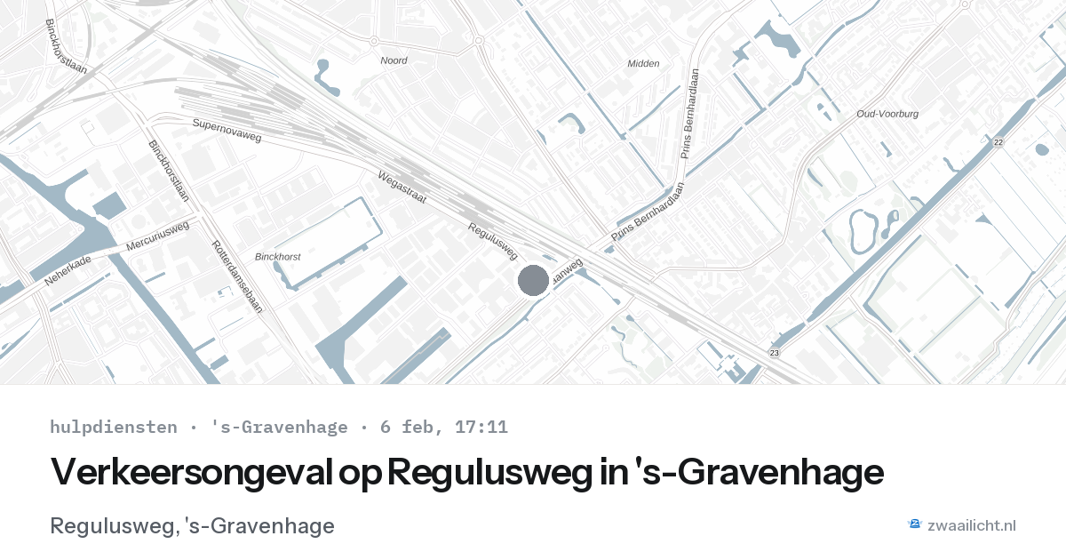 Verkeersongeval op Regulusweg in 's-Gravenhage — 6 feb 2026