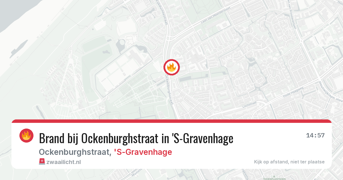 Brand bij Ockenburghstraat in 'S-Gravenhage — 10 aug 2026