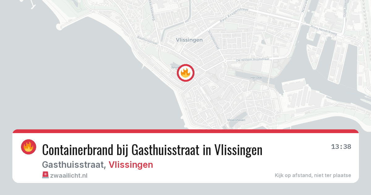 Containerbrand bij Gasthuisstraat in Vlissingen — 15 mrt 2026