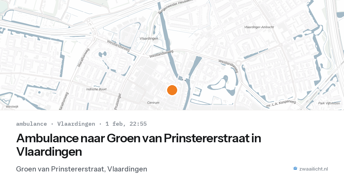 Ambulance naar Groen van Prinstererstraat in Vlaardingen — 1 feb 2026