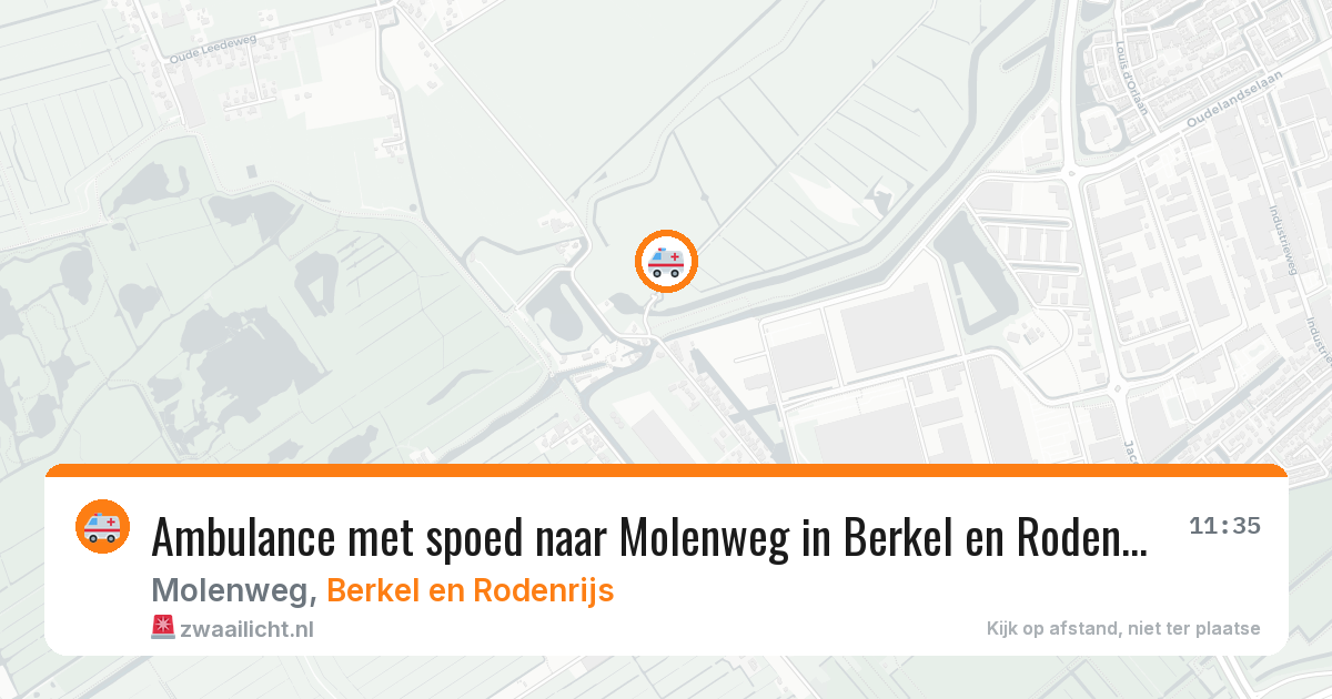 Ambulance met spoed naar Molenweg in Berkel en Rodenrijs — 13 aug 2026