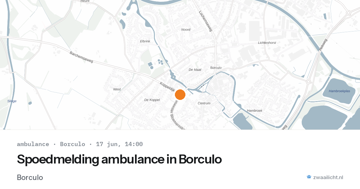 Spoedmelding ambulance in Borculo — 1 mei 2026