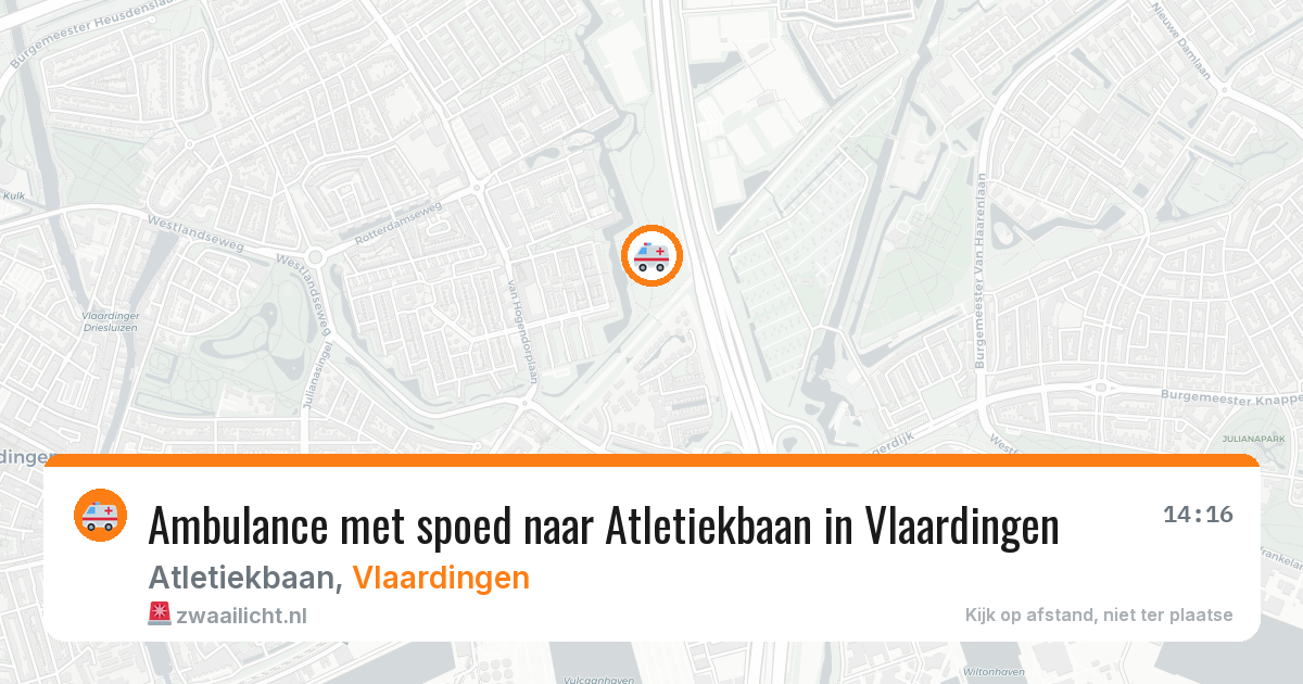 Ambulance met spoed naar Atletiekbaan in Vlaardingen — 14 jun 2026