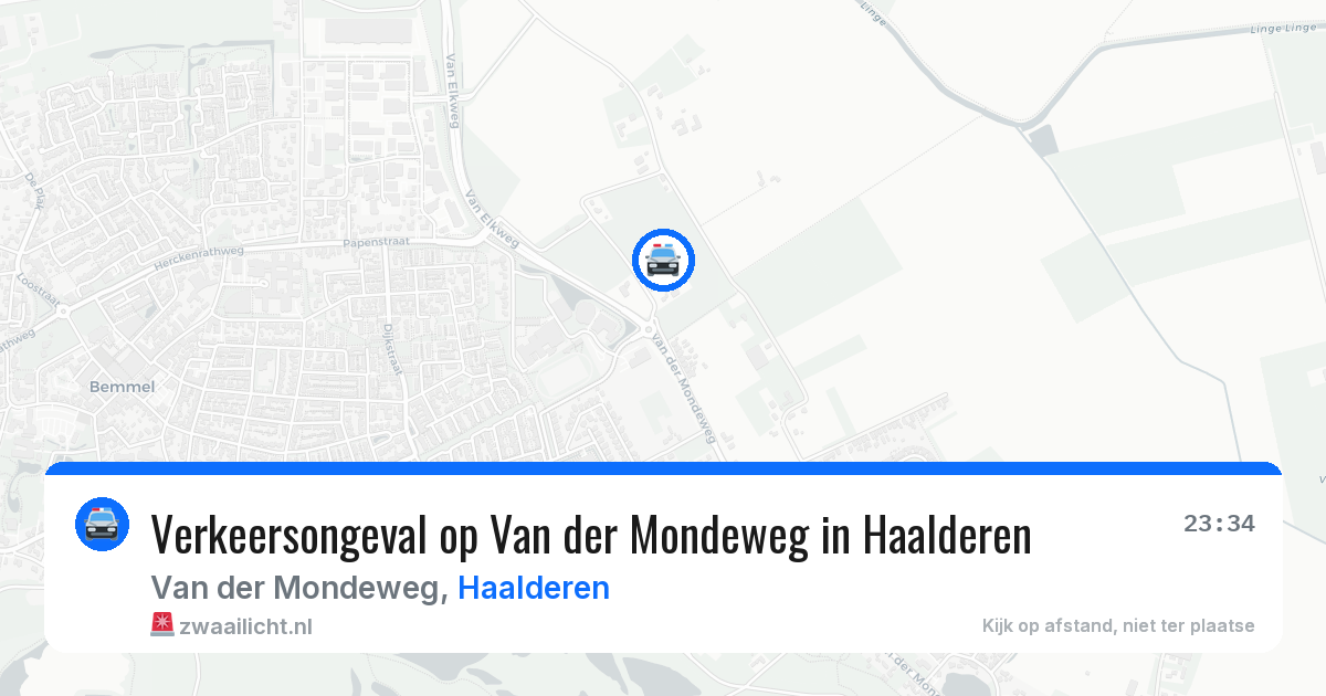 Verkeersongeval op Van der Mondeweg in Haalderen — 9 mei 2026