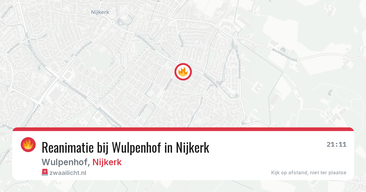 Reanimatie bij Wulpenhof in Nijkerk — 20 mei 2026