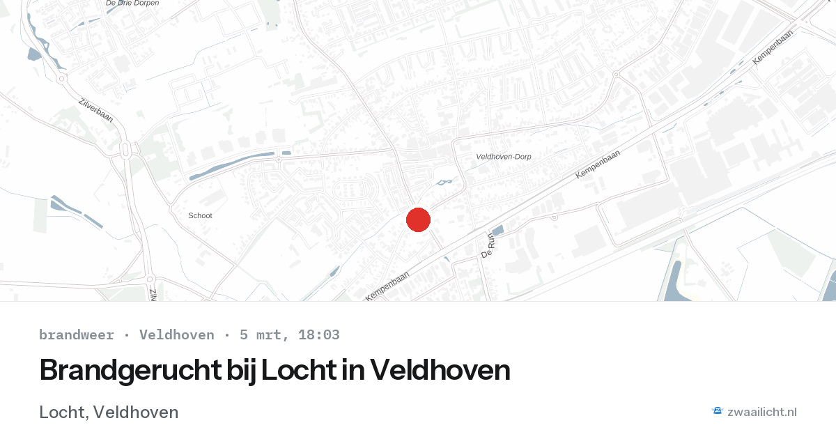 Brandgerucht bij Locht in Veldhoven — 5 mrt 2026