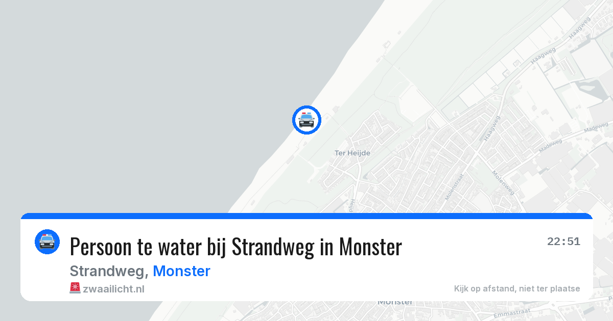 Persoon te water bij Strandweg in Monster — 14 aug 2026