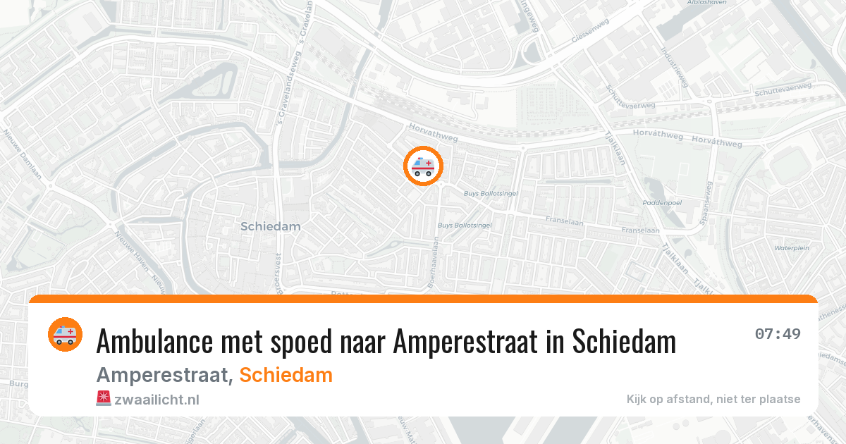 Ambulance met spoed naar Amperestraat in Schiedam — 11 apr 2026