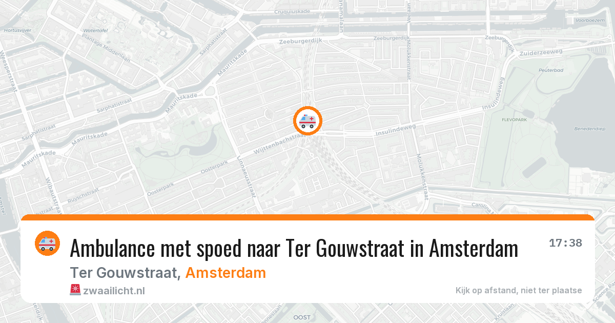 Ambulance met spoed naar Ter Gouwstraat in Amsterdam — 16 mrt 2026