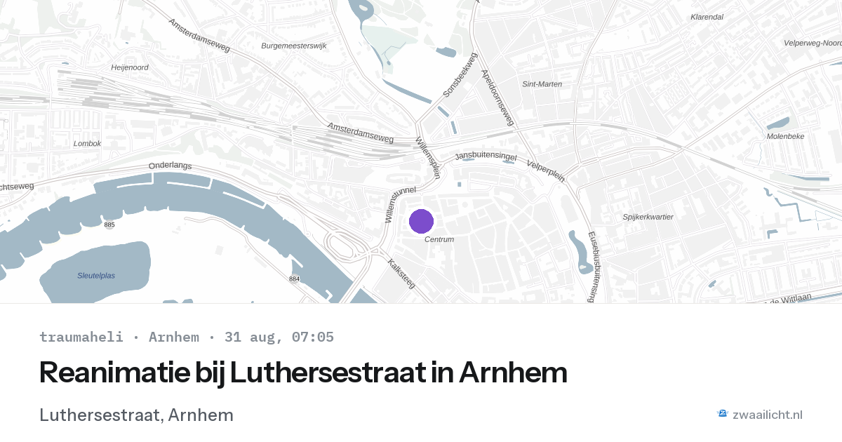 Reanimatie bij Luthersestraat in Arnhem — 31 aug 2026